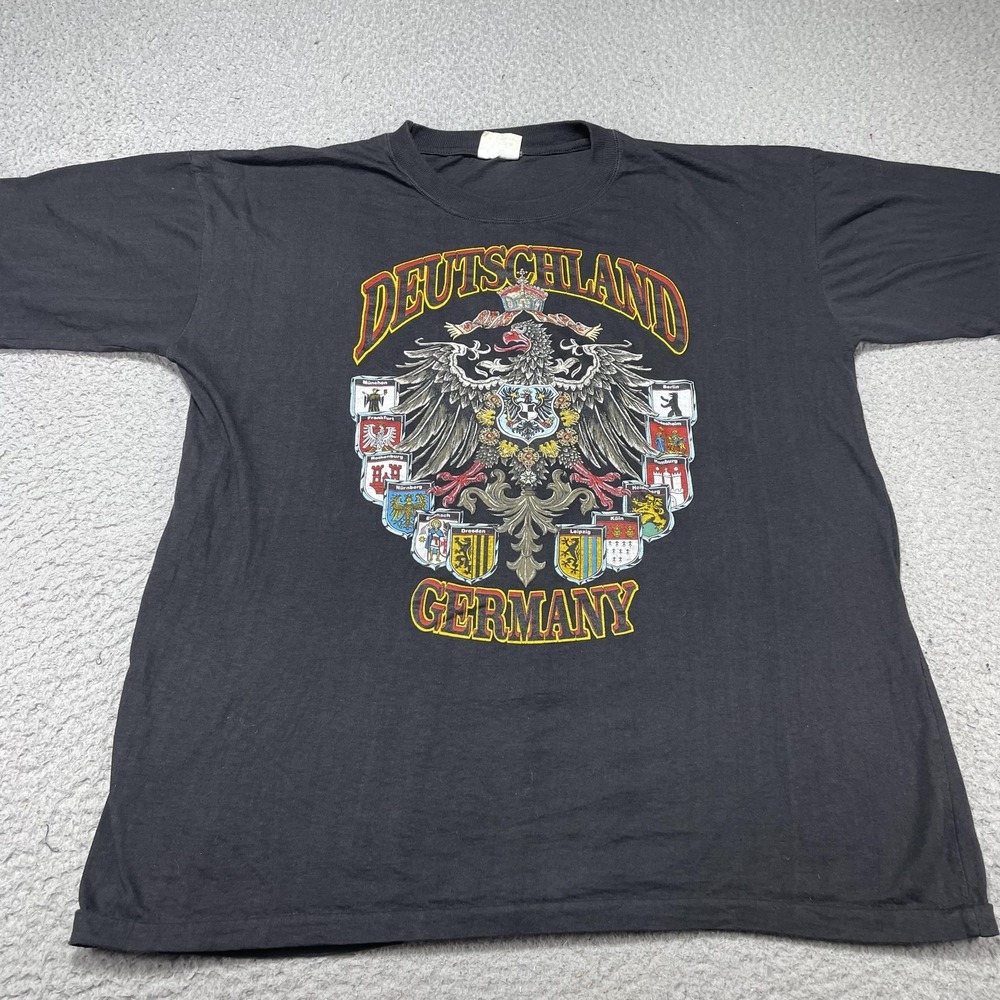 Vintage Cotton Club Deutschland Shirt Mens XL Black Germany Eagle Graphic Tee‎